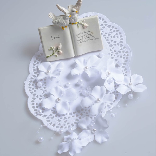 White Silk Flower Flowers & Feathers #LDB03020068
