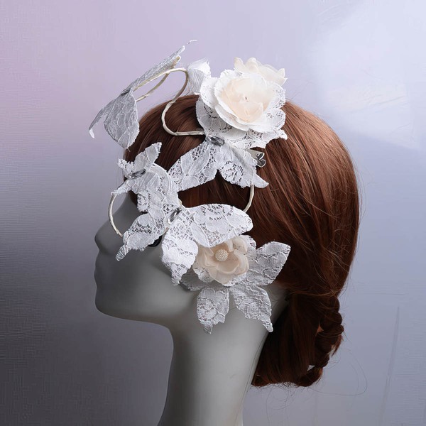 Ivory Lace Flowers & Feathers #LDB03020080