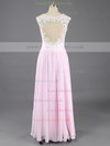 Princess Chiffon Tulle V-neck Floor-length Beading Prom Dresses #LDB02016574
