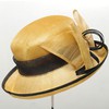 Yellow Cambric Bowler/Cloche Hat #LDB03100013