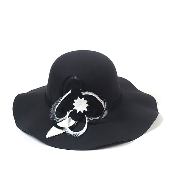 Black Wool Bowler/Cloche Hat #LDB03100031
