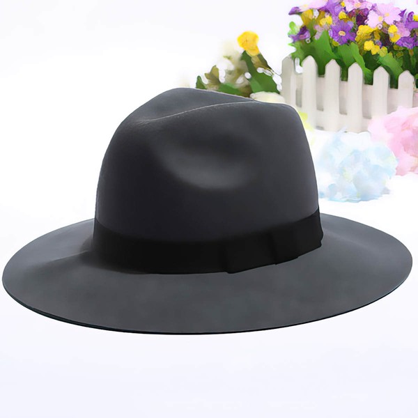 Black Wool Bowler/Cloche Hat #LDB03100034