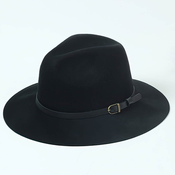 Black Wool Bowler/Cloche Hat #LDB03100040