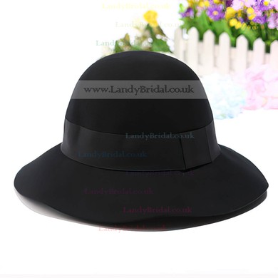 Black Wool Bowler/Cloche Hat #LDB03100053