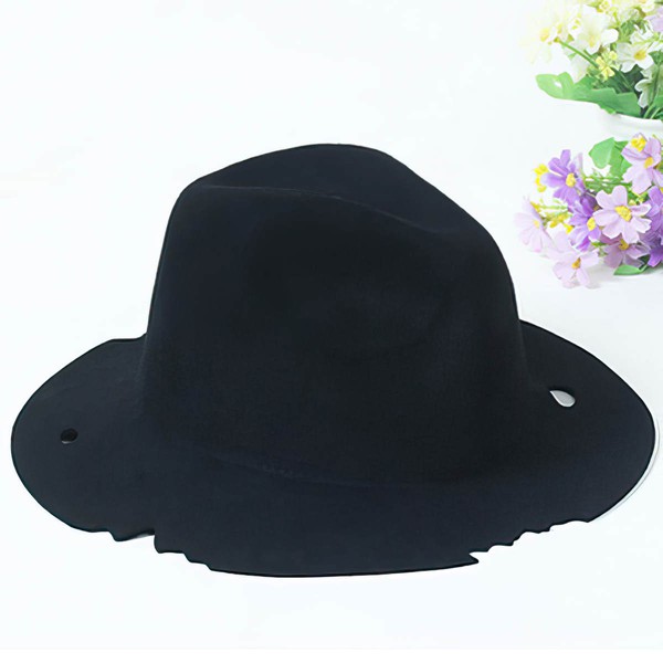 Black Wool Bowler/Cloche Hat #LDB03100054