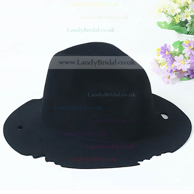 Black Wool Bowler/Cloche Hat #LDB03100054