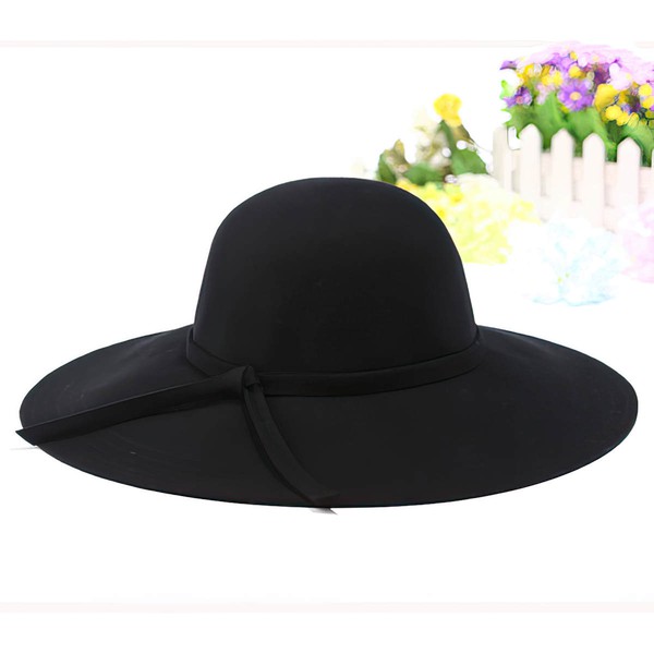 Black Wool Floppy Hat