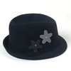 Black Wool Bowler/Cloche Hat #LDB03100065