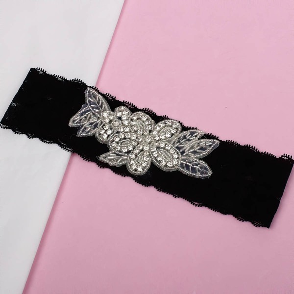 Lace Garters with Beading/Crystal #LDB03090009