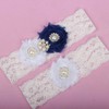 Lace Garters with Imitation Pearls/Flower/Crystal #LDB03090013