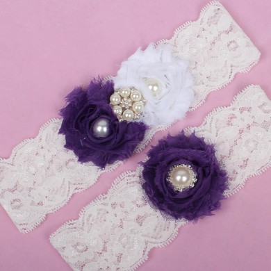 Lace Garters with Imitation Pearls/Flower/Crystal #LDB03090014