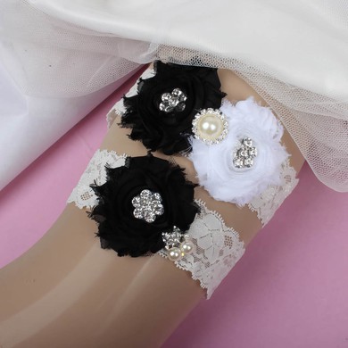 Lace Garters with Imitation Pearls/Flower/Crystal #LDB03090027