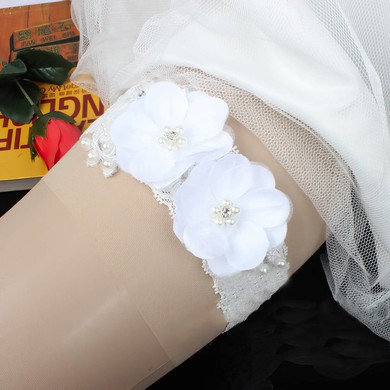 Lace Garters with Imitation Pearls/Flower #LDB03090028