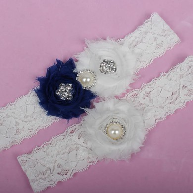 Lace Garters with Imitation Pearls/Flower/Crystal #LDB03090035