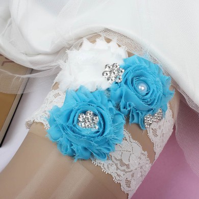 Lace Garters with Flower/Pearl/Crystal #LDB03090036