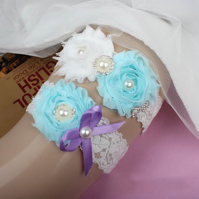 Lace Garters with Bowknot/Imitation Pearls/Flower/Crystal #LDB03090043