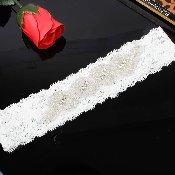 Lace Garters with Beading/Crystal #LDB03090046