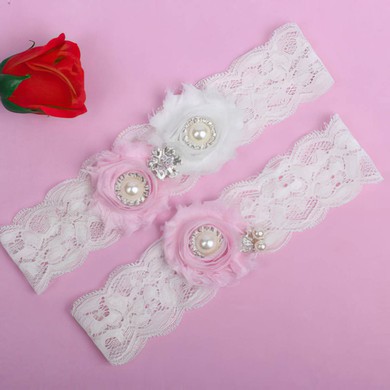 Lace Garters with Imitation Pearls/Flower/Crystal #LDB03090047
