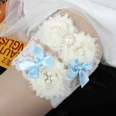 Lace Garters with Bowknot/Imitation Pearls/Flower/Crystal #LDB03090048