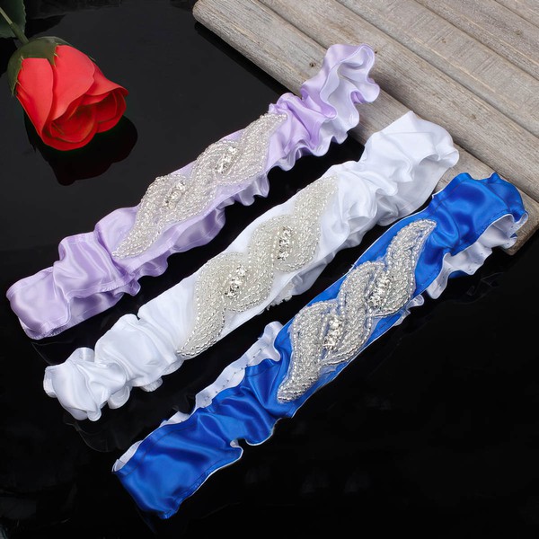Polyester Garters with Beading/Crystal #LDB03090049