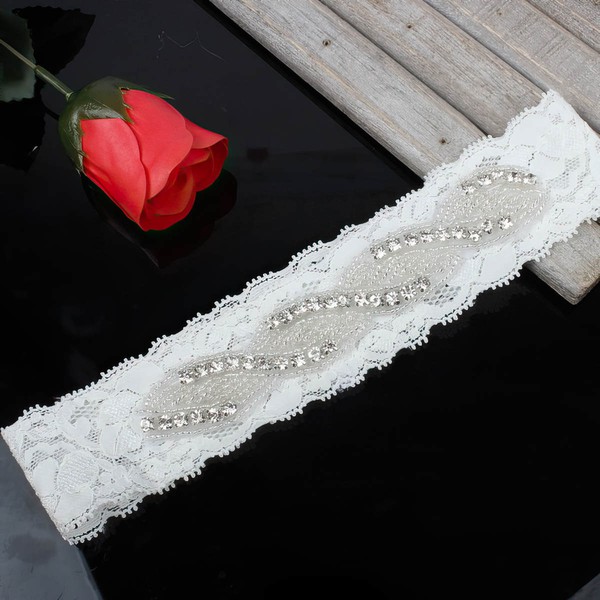 Lace Garters with Beading/Crystal #LDB03090051