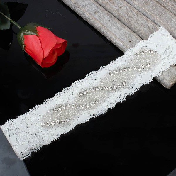 Lace Garters with Beading/Crystal