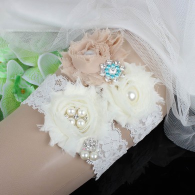 Lace Garters with Flower/Pearl/Crystal #LDB03090080