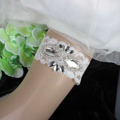 Lace Garters with Imitation Pearls/Crystal #LDB03090083