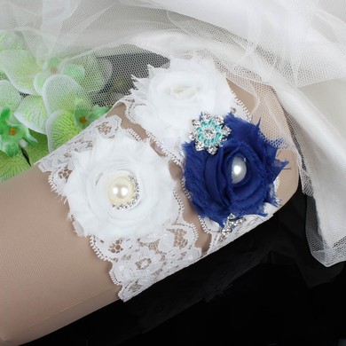 Lace Garters with Flower/Pearl/Crystal #LDB03090084