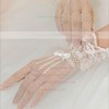 White Tulle Wrist Length Gloves with Bow #LDB03120024
