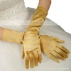 Ivory Elastic Satin Opera Length Gloves #LDB03120036
