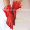 Ivory Tulle Wrist Length Gloves with Bow #LDB03120063