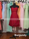 Sweetheart Watermelon Chiffon Ruffles Knee-length Cute Bridesmaid Dress #LDB01012179