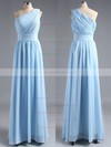 A-line One Shoulder Chiffon Floor-length Sleeveless Bridesmaid Dresses #LDB01012405