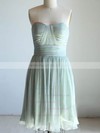 Short/Mini Sweetheart Sage Chiffon Pleats Lace-up Girls Bridesmaid Dresses #LDB01012470