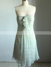 Short/Mini Sweetheart Sage Chiffon Pleats Lace-up Girls Bridesmaid Dresses #LDB01012470