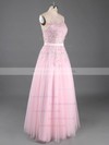 Princess Pearl Pink Tulle Beading Floor-length Online Prom Dress #LDB02016538