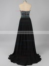 Elegant Strapless Black Chiffon Crystal Detailing Floor-length Prom Dresses #LDB020100631