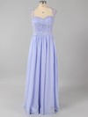 Lavender Sweetheart Cap Straps Chiffon Sequins Floor-length Prom Dress #LDB020100909