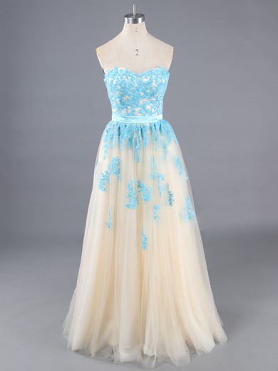 Boutique Sweetheart Multi Colours Tulle Appliques Lace A-line Prom Dresses #LDB020101775