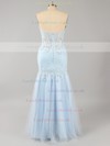 Sweetheart Beautiful Blue Tulle with Beading Trumpet/Mermaid Prom Dresses #LDB020101848