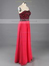 Wholesale Strapless Sheath/Column Chiffon Appliques Lace Red Prom Dress #LDB02014257