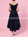 A-line Off-the-shoulder Satin Asymmetrical Ruffles Bridesmaid Dresses #LDB01013570