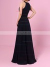 A-line Scoop Neck Chiffon Floor-length Sashes / Ribbons Bridesmaid Dresses #LDB01013472