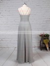 A-line V-neck Chiffon Floor-length Ruffles Bridesmaid Dresses #LDB01013533