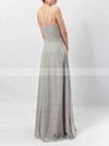 A-line V-neck Chiffon Floor-length Ruffles Bridesmaid Dresses #LDB01013533