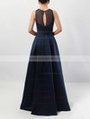 A-line Scoop Neck Satin Floor-length Pockets Bridesmaid Dresses #LDB01013558