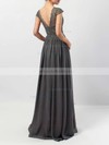Lace Chiffon V-neck A-line Floor-length Sashes / Ribbons Bridesmaid Dresses #LDB01013569