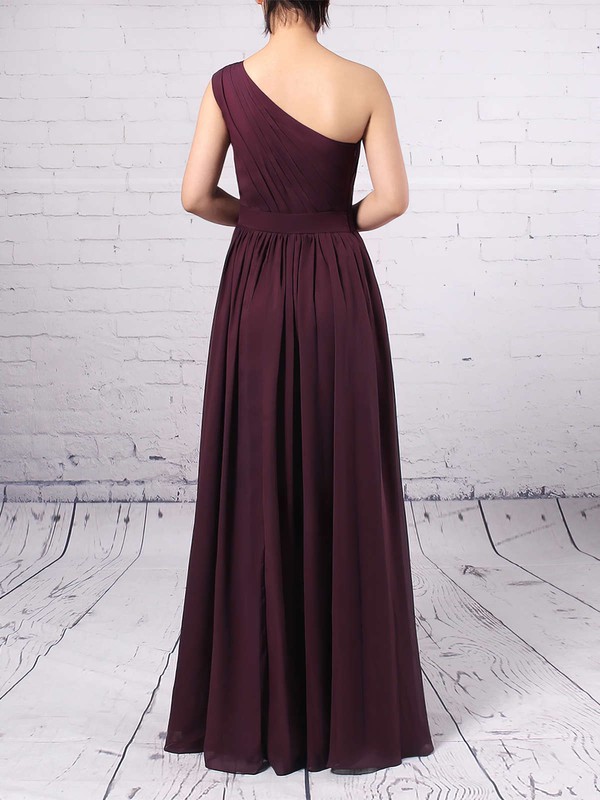 Chiffon One Shoulder A-line Floor-length Ruffles Bridesmaid Dresses #LDB01013502