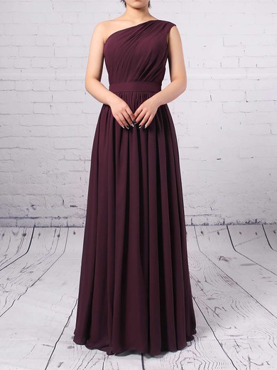Chiffon One Shoulder A-line Floor-length Ruffles Bridesmaid Dresses #LDB01013502